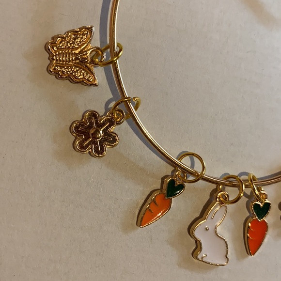 “Spring Easter Bunny” Gold Expandable Bracelet - Picture 2 of 3